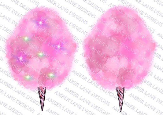 Pretty Pink Cotton Candy Floss: Chic Cloudy Exquisite , two png files