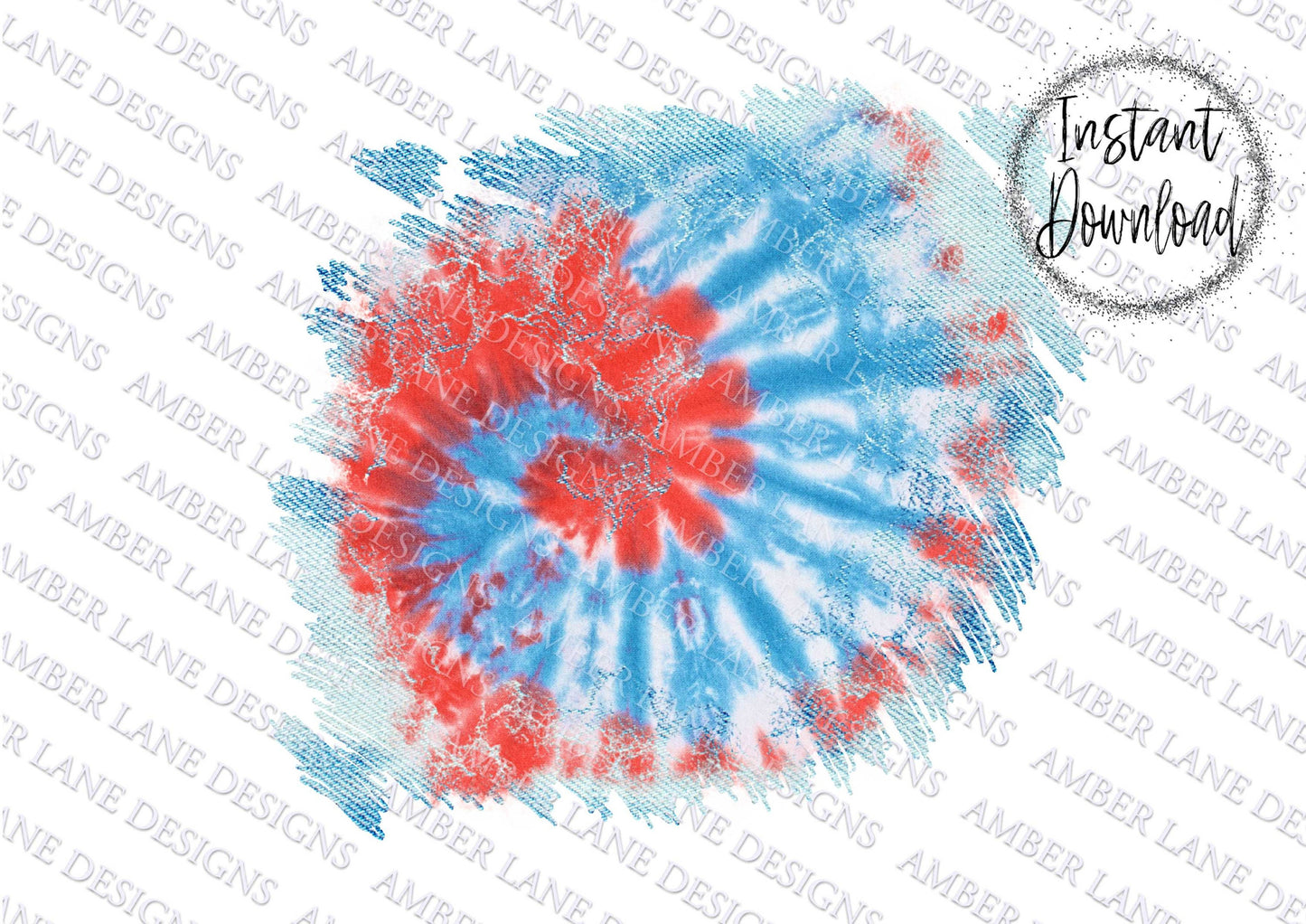 Stars and Stripes Style: Tie Dye and Denim Distressed Frame PNG Americana Patriotic Threads Harmony