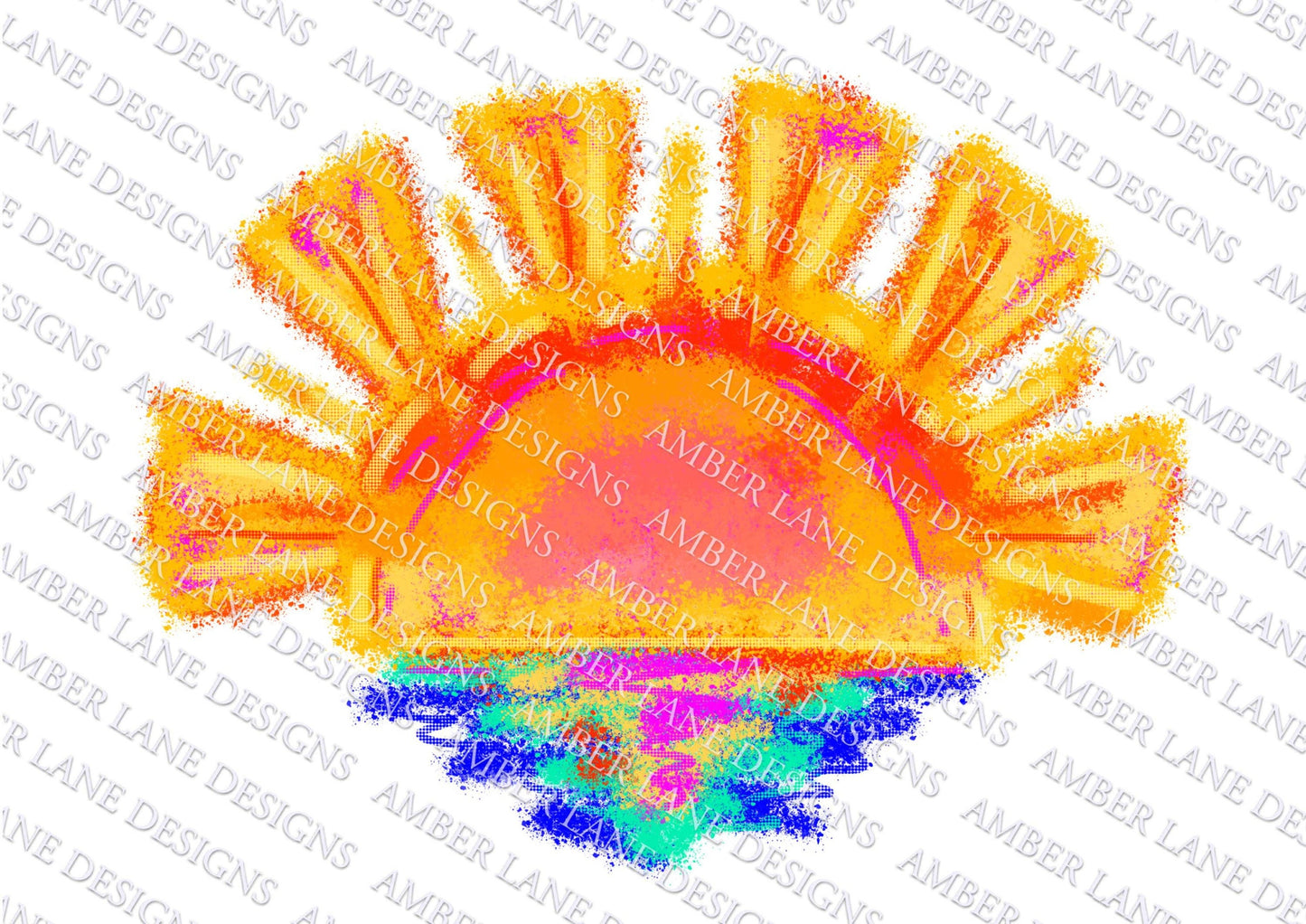Retro Sunset PNG |Watercolor png |  Tropical Summer png  sublimation