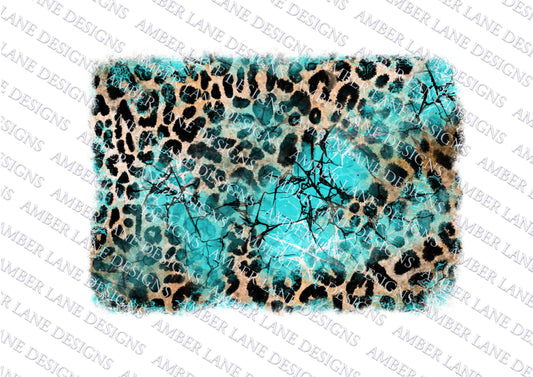 Leopard Print and Turquoise Stone background,