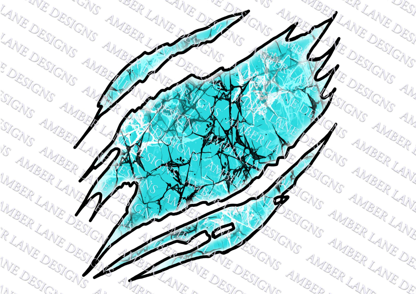 Ripped scratch mark, animal scratches, Turquoise  Gem Stone,  png file