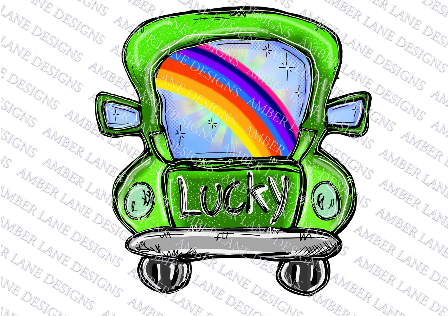St Patrick's Pick- Up Truck, Lucky, png file