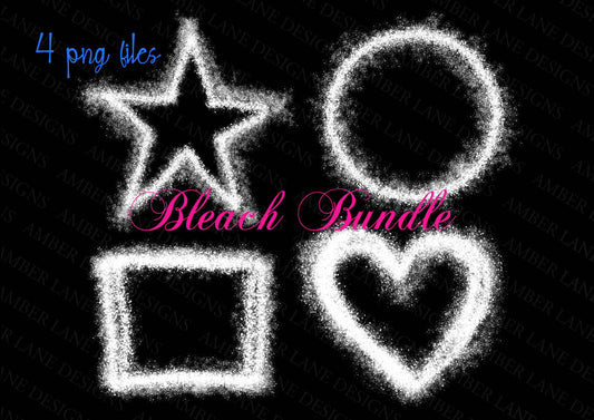 Bleach Effect Design Bundle for Mockups, Hollow shapes, 4  PNG files (white overlays) tumbler wrap