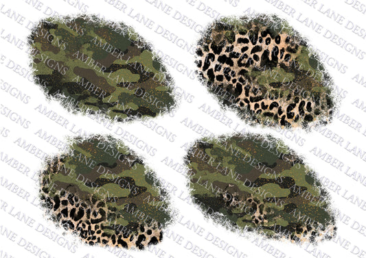 Camouflage Leopard Patches, design elements for t-shirts, 4 png files tumbler wrap