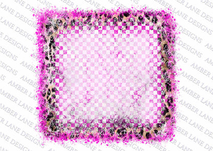 Pink Checkered Flag and Leopard grunge background,  (two files)