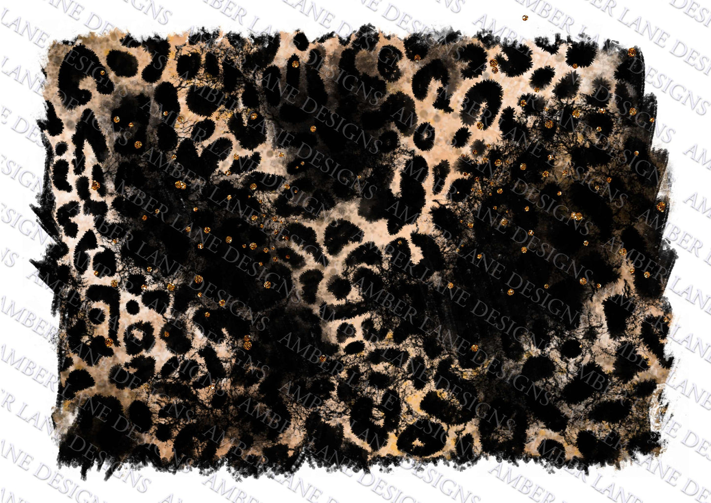 Black leopard and  Gold glitter splash frame,  Background, PNG file, tumbler wrap