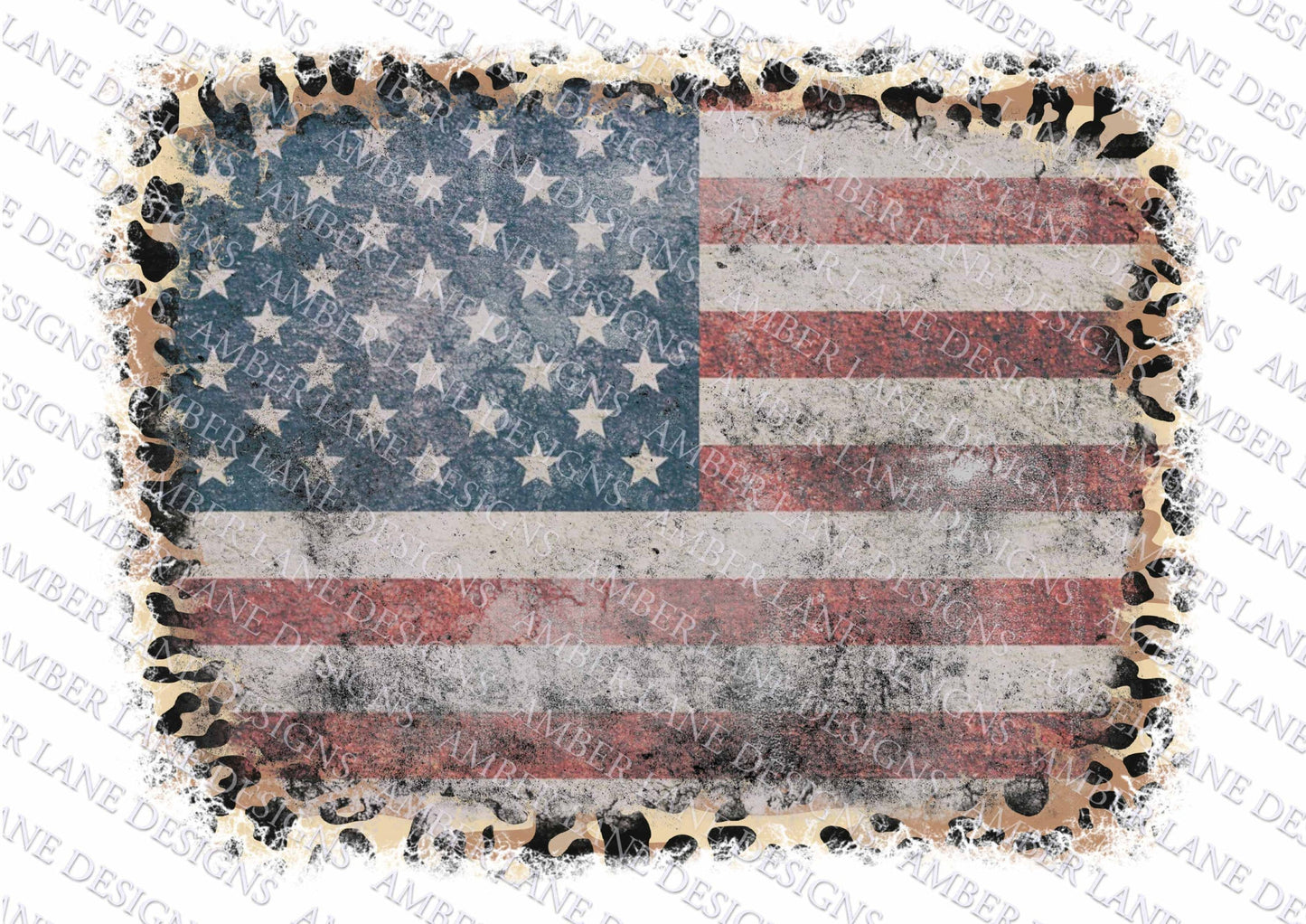 USA flag and Leopard , American flag, grunge ,PNG file, tattered flag