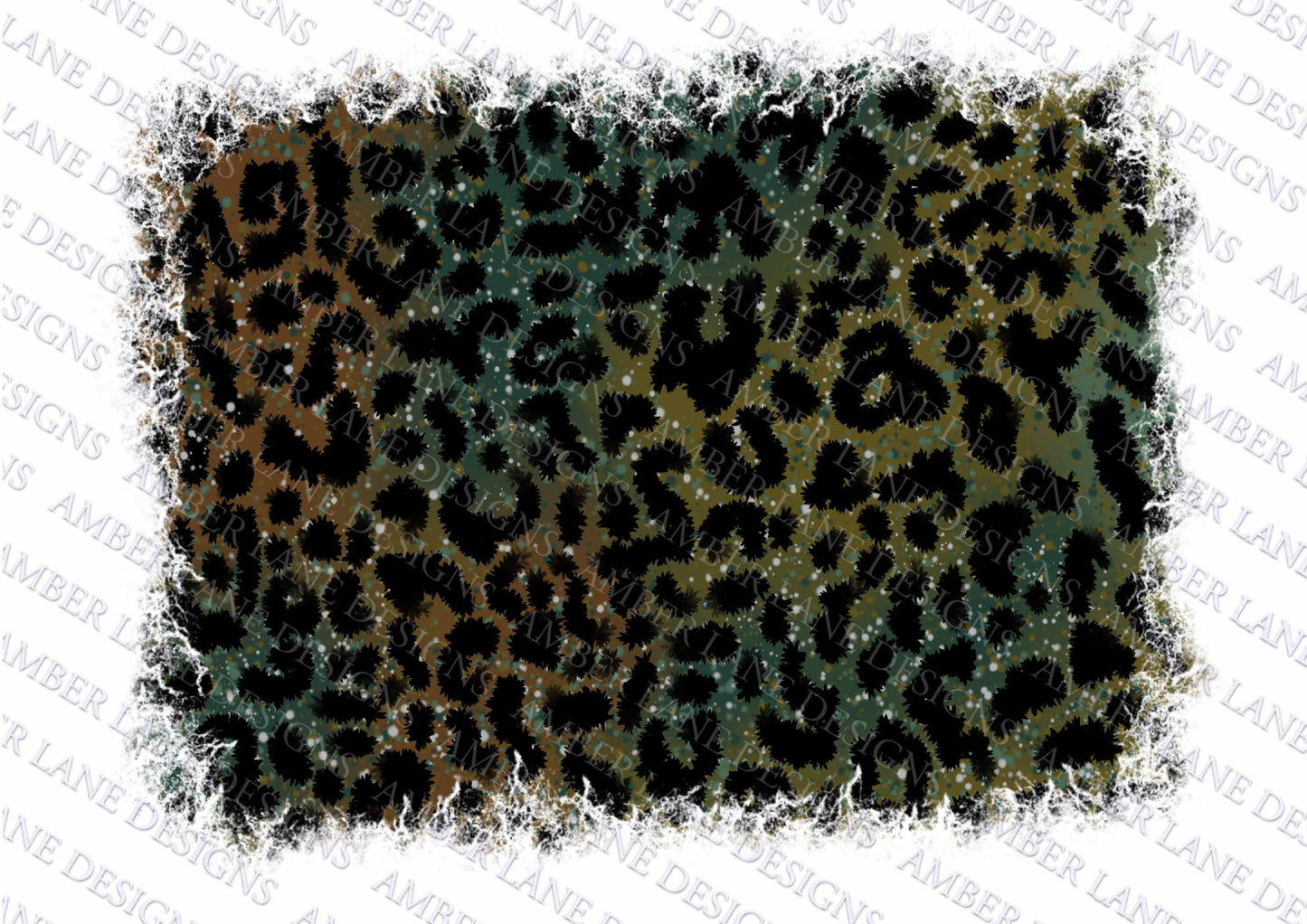 Dark green Leopard Distressed background, grunge png file, Hand drawn