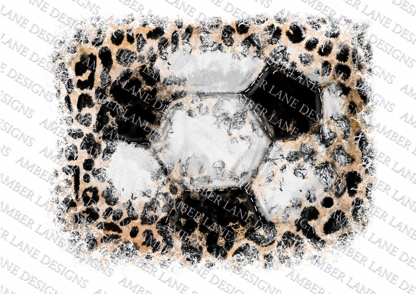 Soccer and leopard grunge,  Watercolor  Background PNG , splash frame