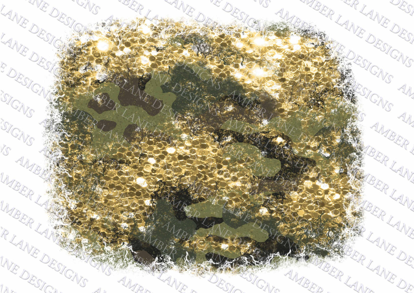 Camouflage Gold Glitter Background PNG Camo Frame png | Distressed Grunge Splash Background