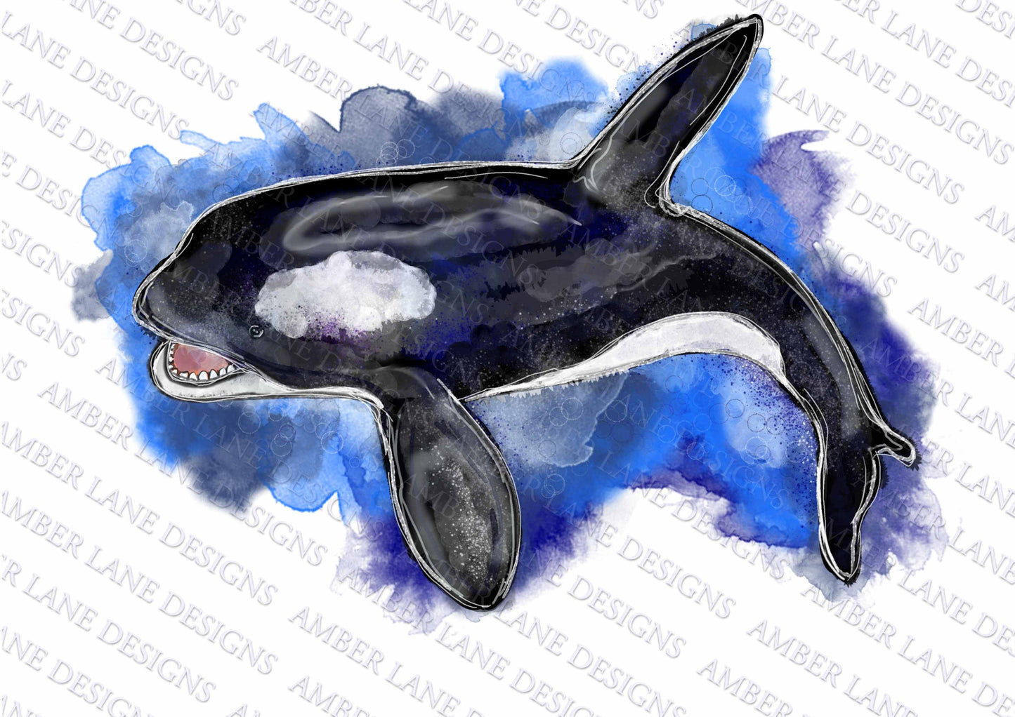 Orca Whale PNG | Watercolor Sublimation | watercolor sea whale |Sea clipart | instant download tumbler wrap