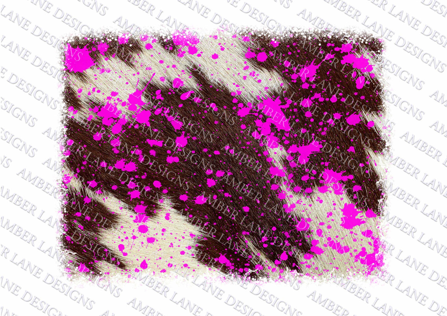 Cowhide and Pink paint splats, Background PNG, Distressed Grunge Splash Background tumbler wrap