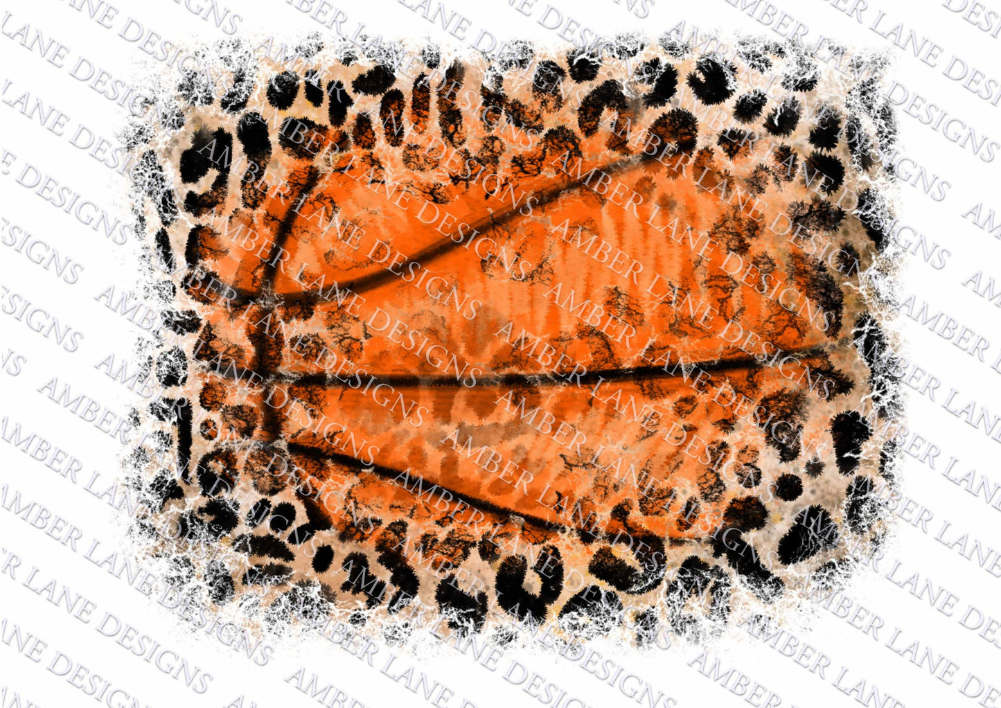 Basketball and leopard grunge,  Watercolor  Background PNG , splash frame