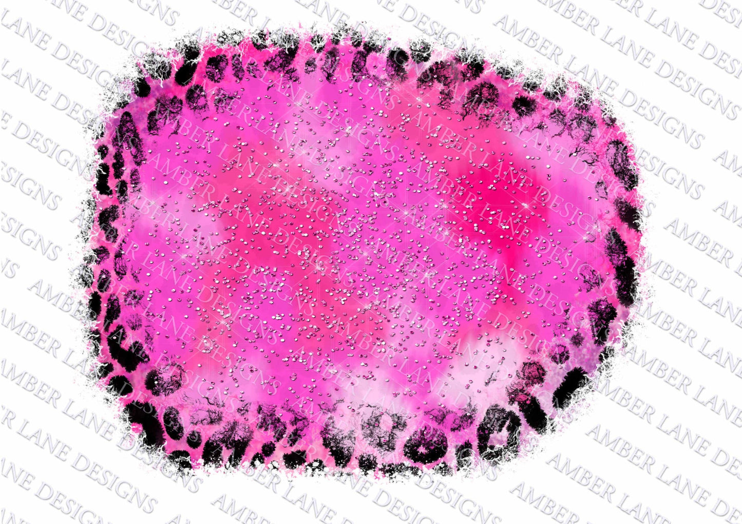 Pink watercolor Leopard and Glitter splash frame png , (file only) tumbler wrap
