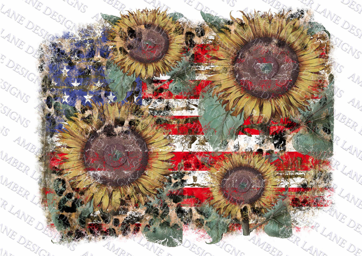 Sunflower, USA and Leopard , PNG background, backsplash file