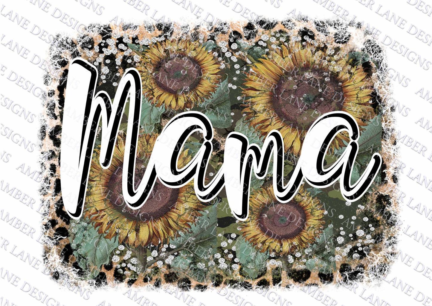 Mama Sunflower, Leopard and camouflage, PNG file