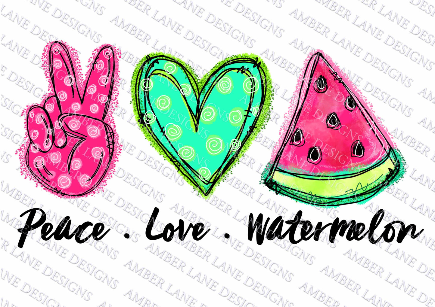 Peace Love Watermelon png file ,  , Printable , Digital Art