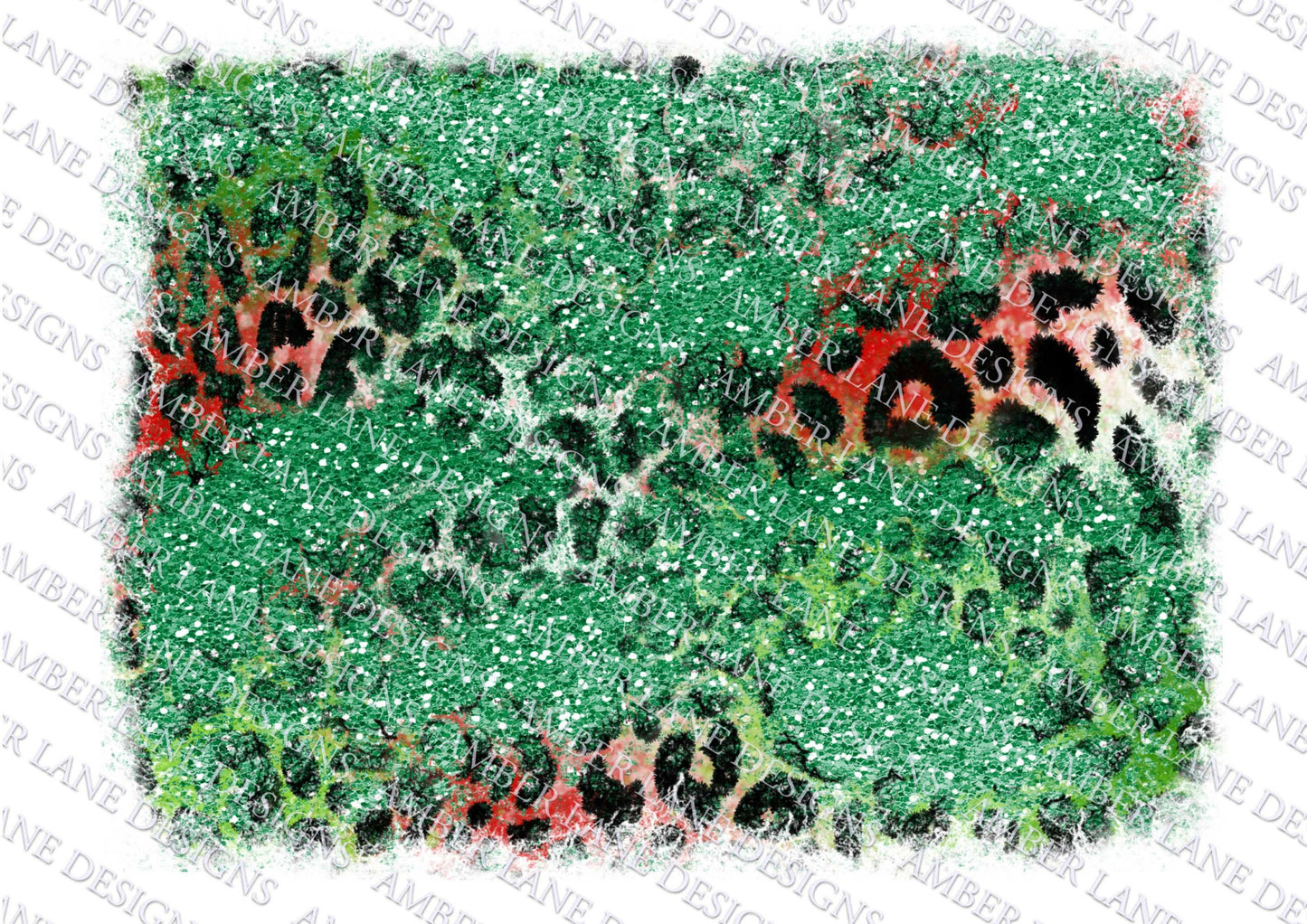 Christmas Leopard and green glitter , distressed background Sublimation Design, png file