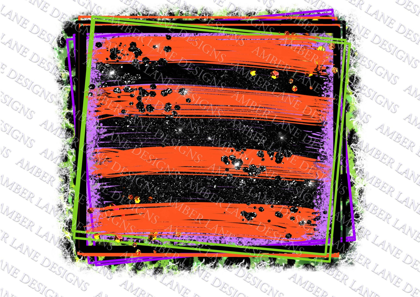 Halloween Glitter frame | hand drawn background | Sublimation png