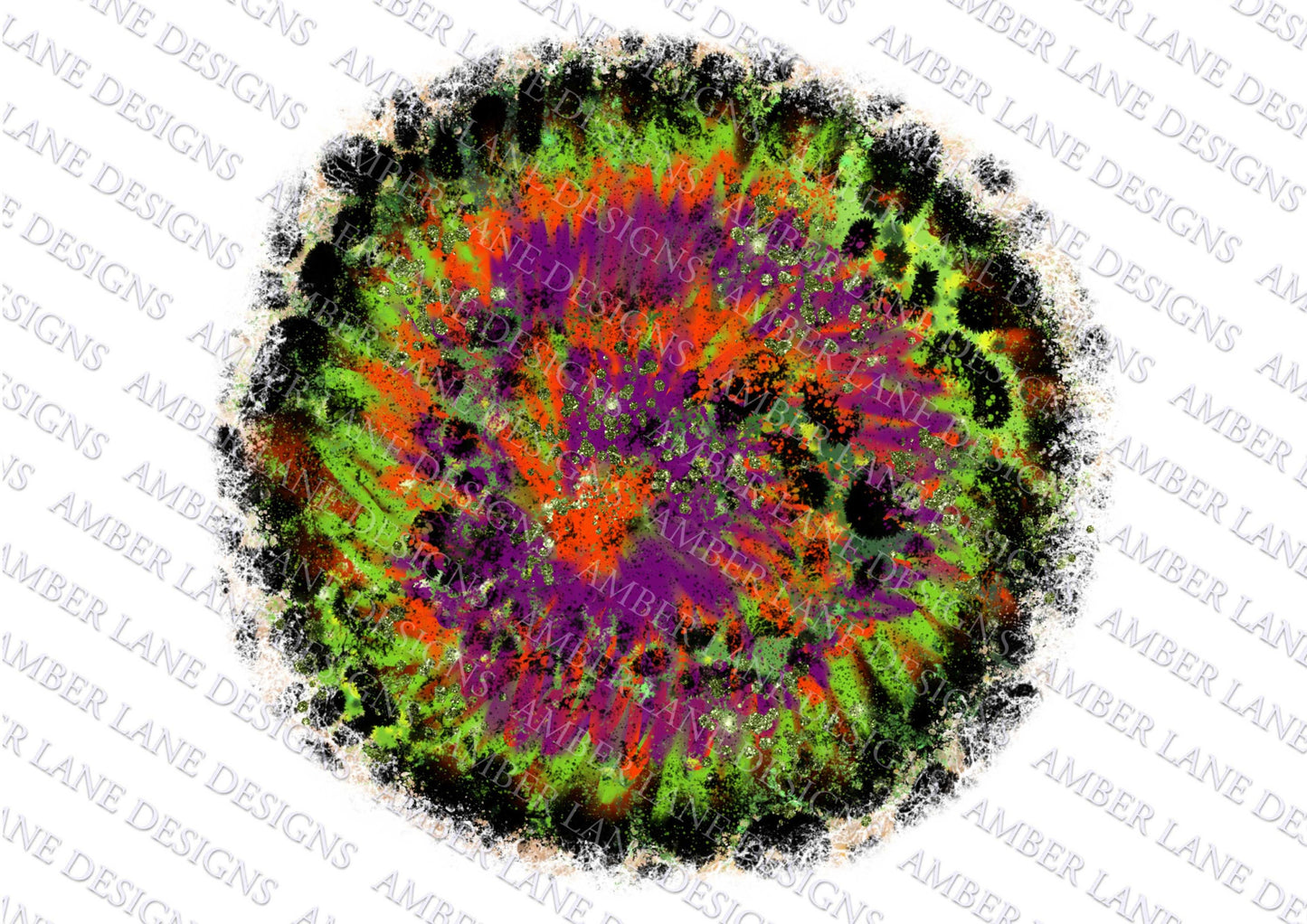 Halloween tie dye and green leopard | background | Sublimation png