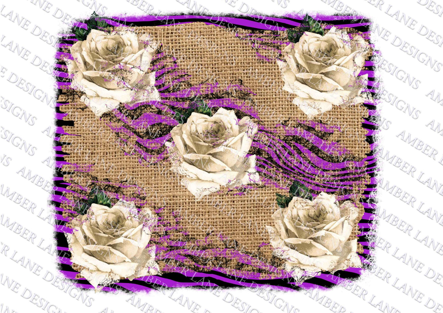 Burlap Purple Zebra print and rose, sublimation, scrapbook background, png file