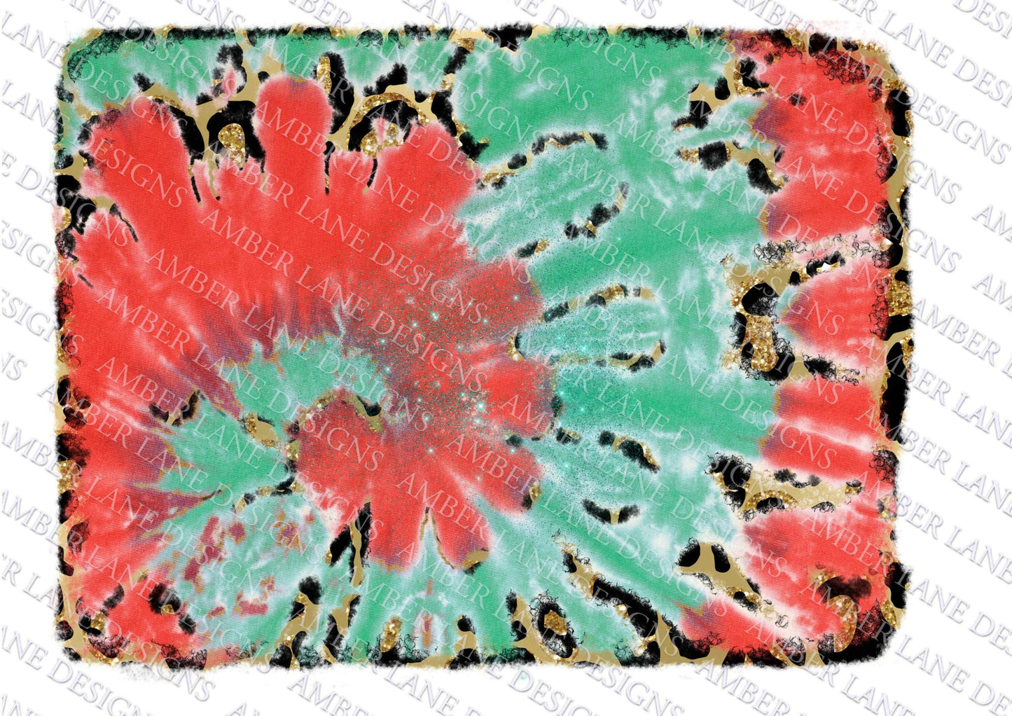 Christmas glitter leopard Tie Dye leopard background Frame, backsplash, png file