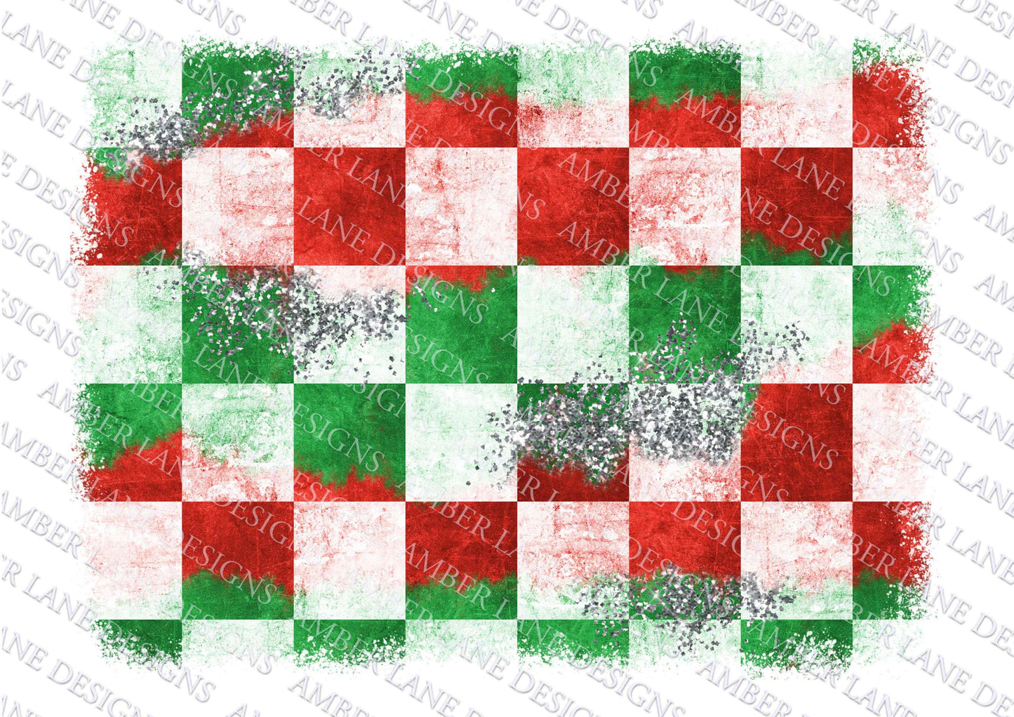 Christmas  Checkered racing Flag background with silver glitter,