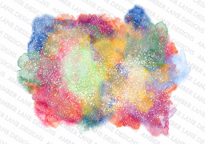 Rainbow watercolor bleach background, scrapbook background, png file, flattened image tumbler wrap