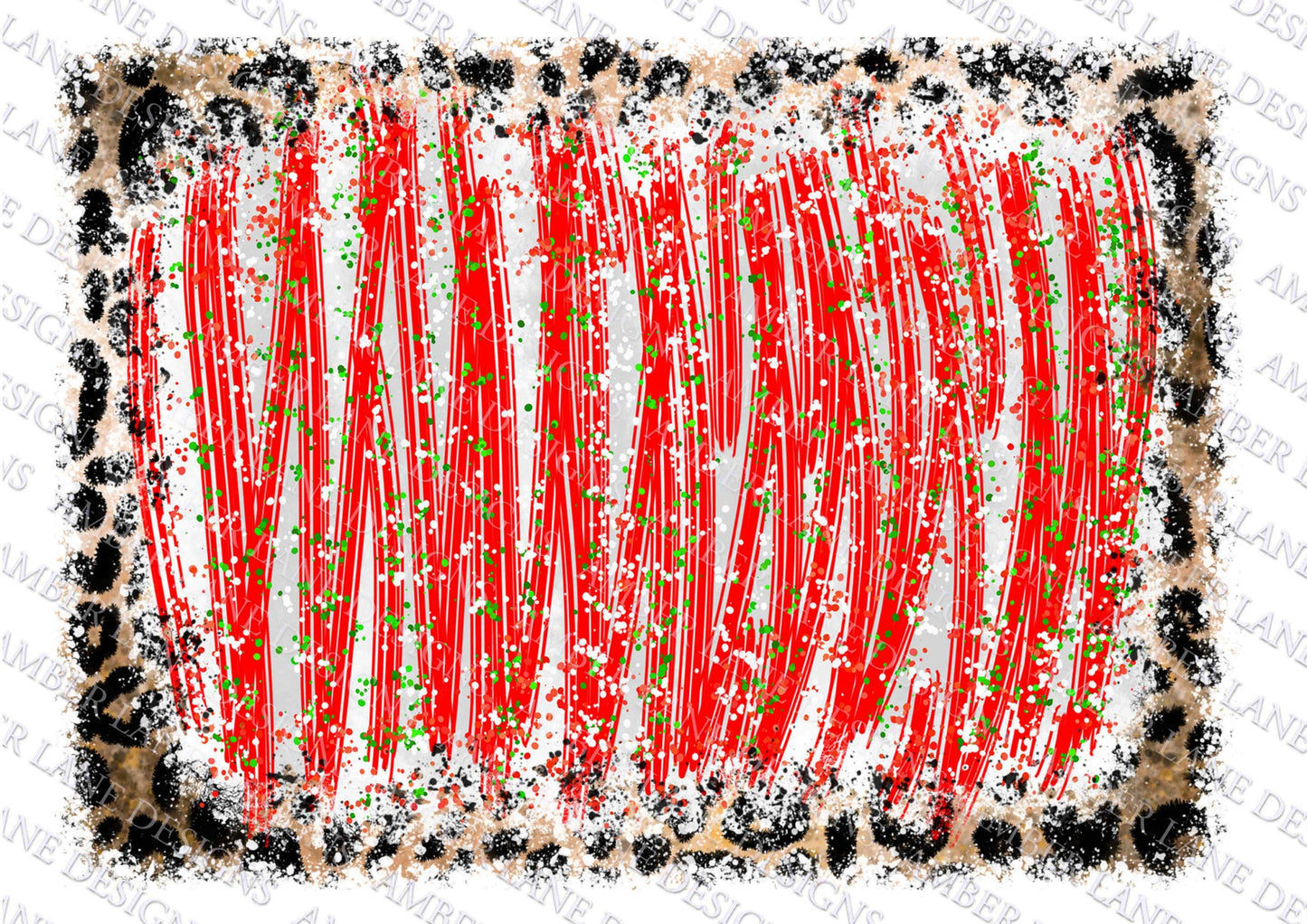Peppermint candy and leopard frame background, png file