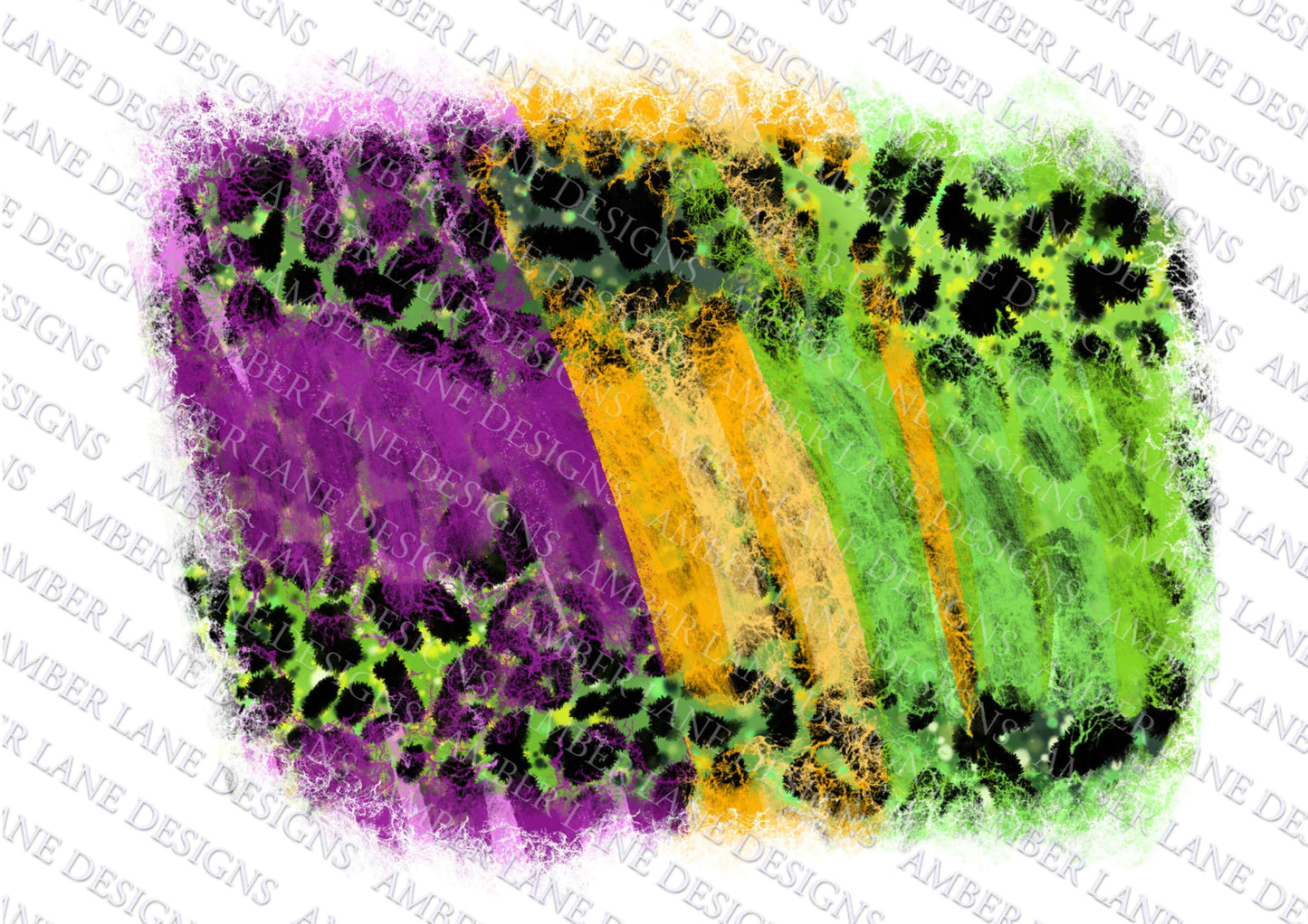 Mardi Gras, brushstrokes and leopard Background, png file
