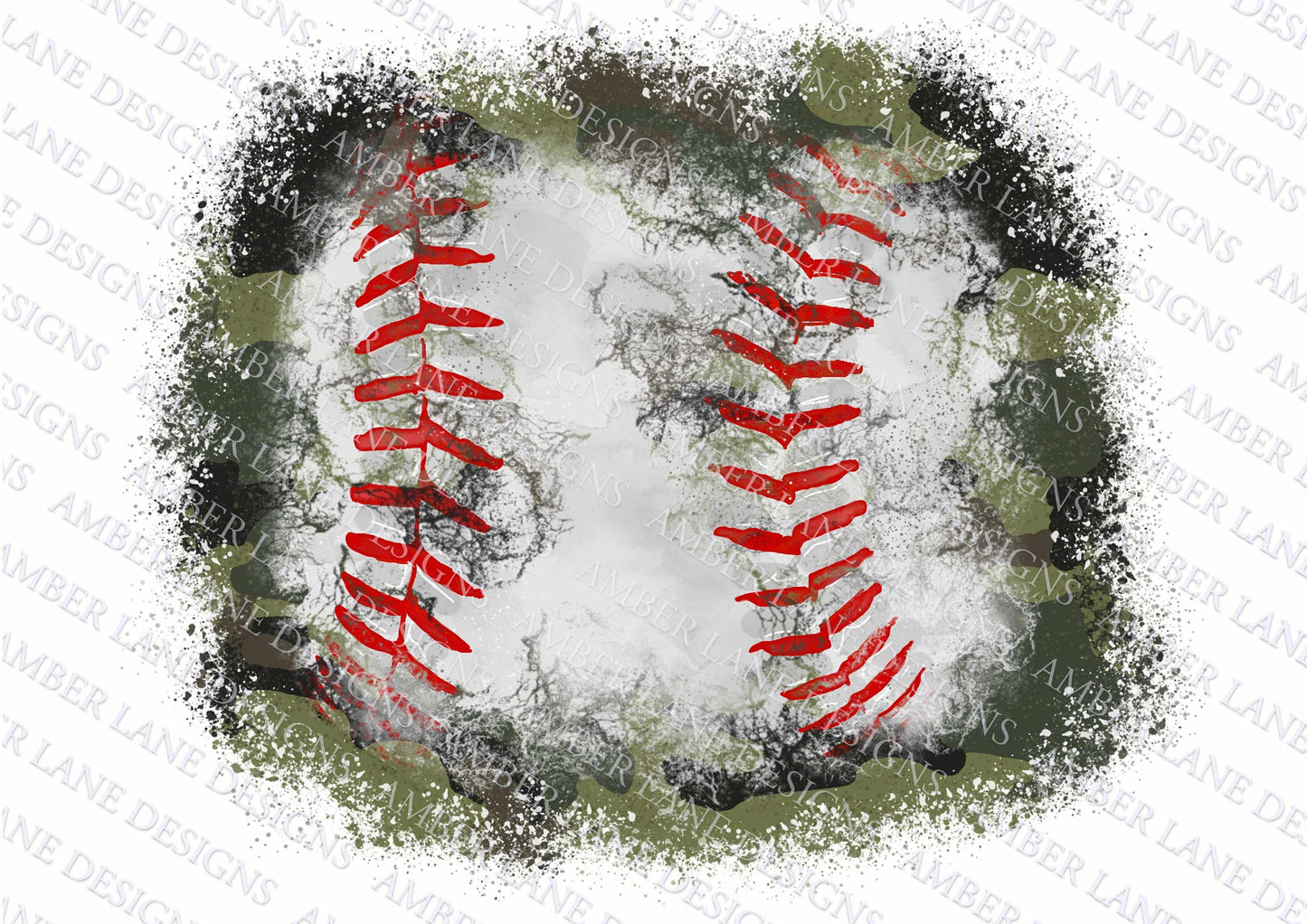 Baseball and Camouflage grunge,  Watercolor  Background PNG , splash frame