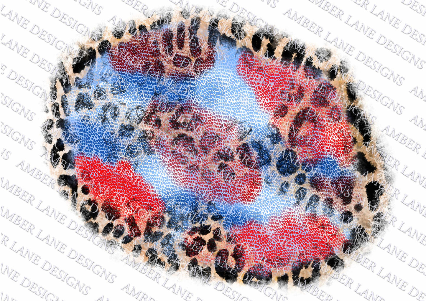 USA colours and Snakeskin patch background, backsplash frame, png file