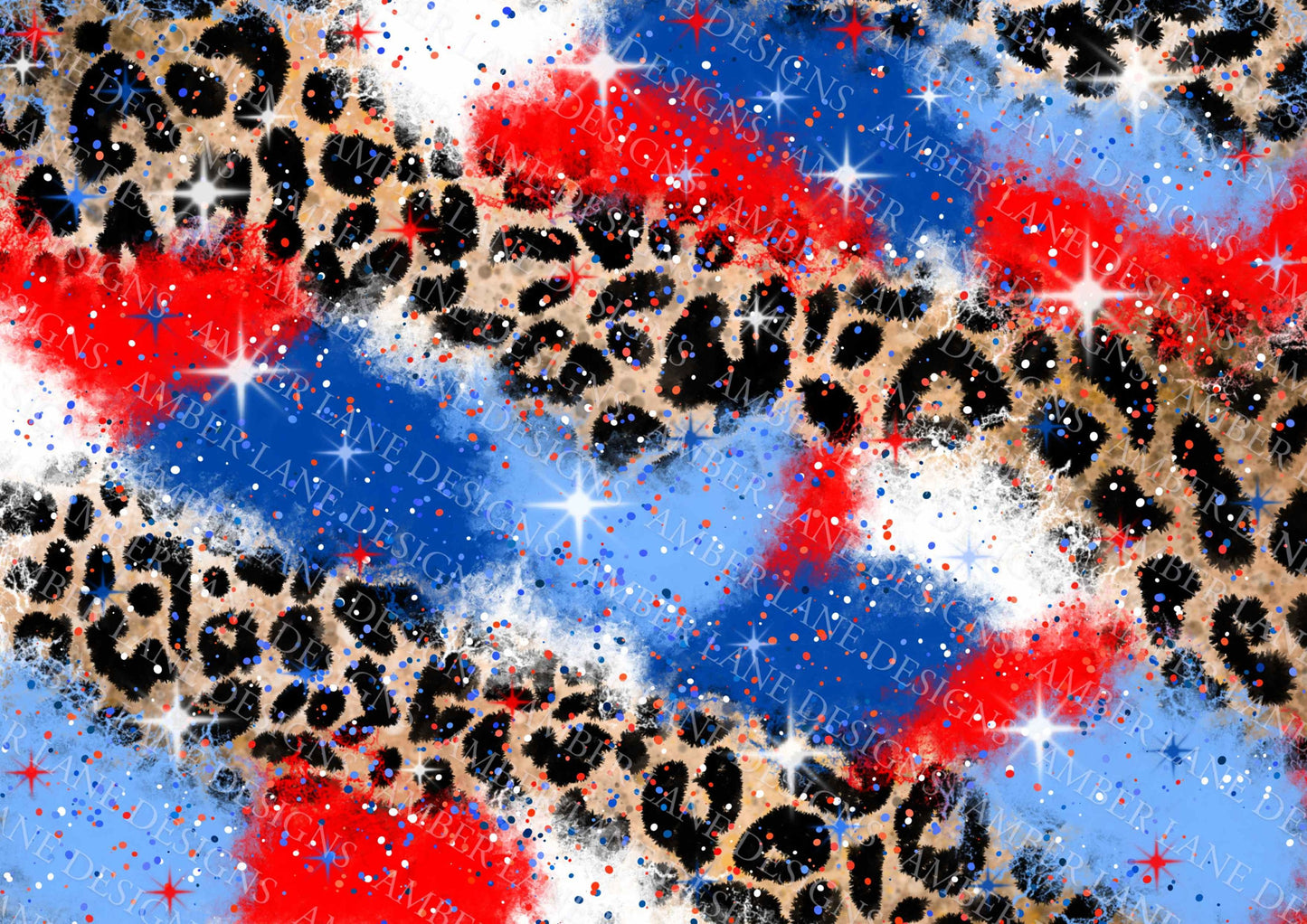 USA, fourth of July leopard paper, hand drawn, not seamless,  png file