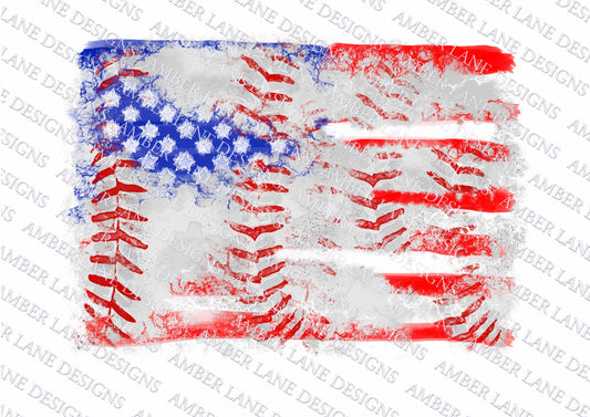 Distressed USA Baseball flag Splash Frame, Background PNG Design