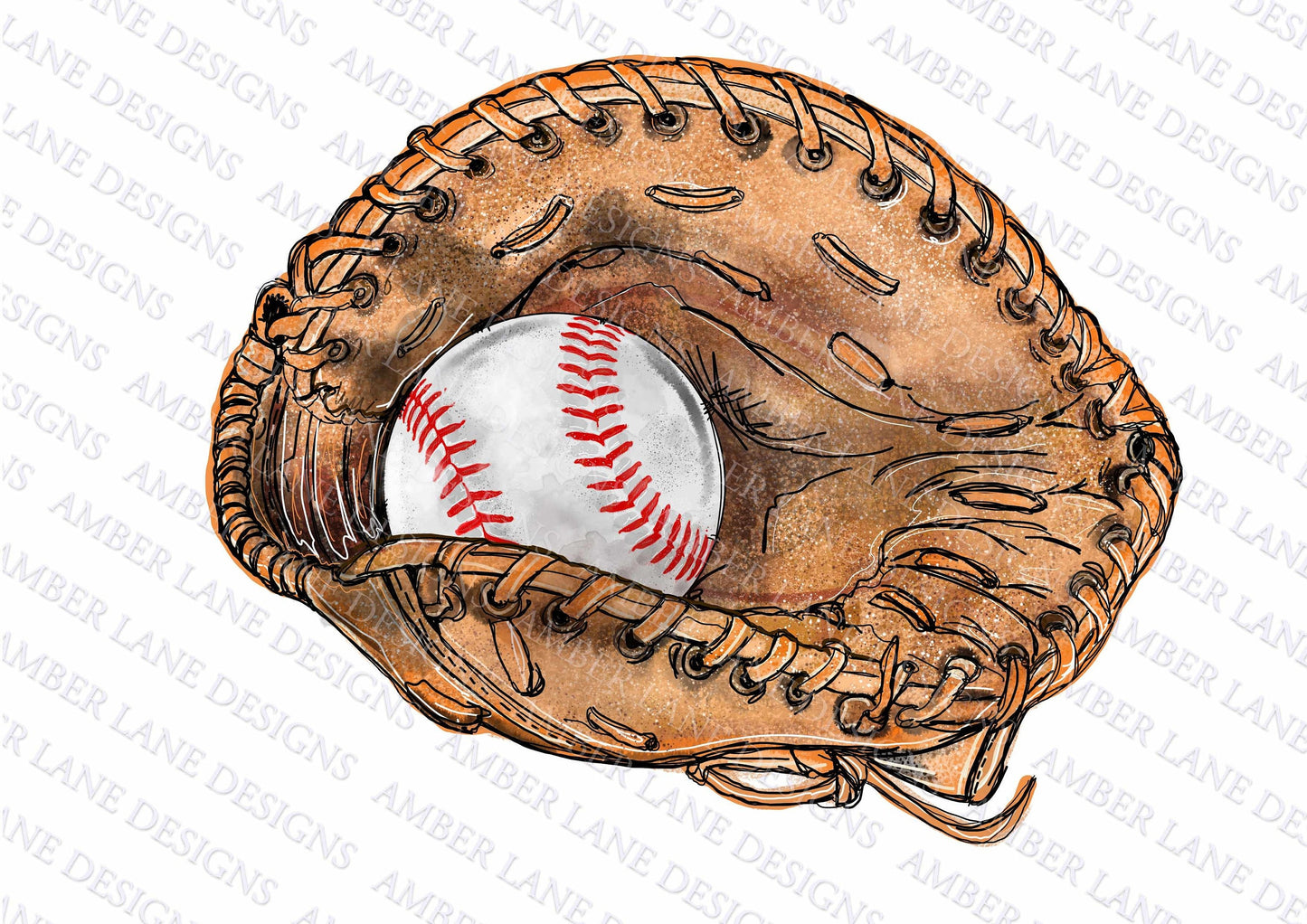 Baseball Catchers Glove and Ball png file Sublimation Design