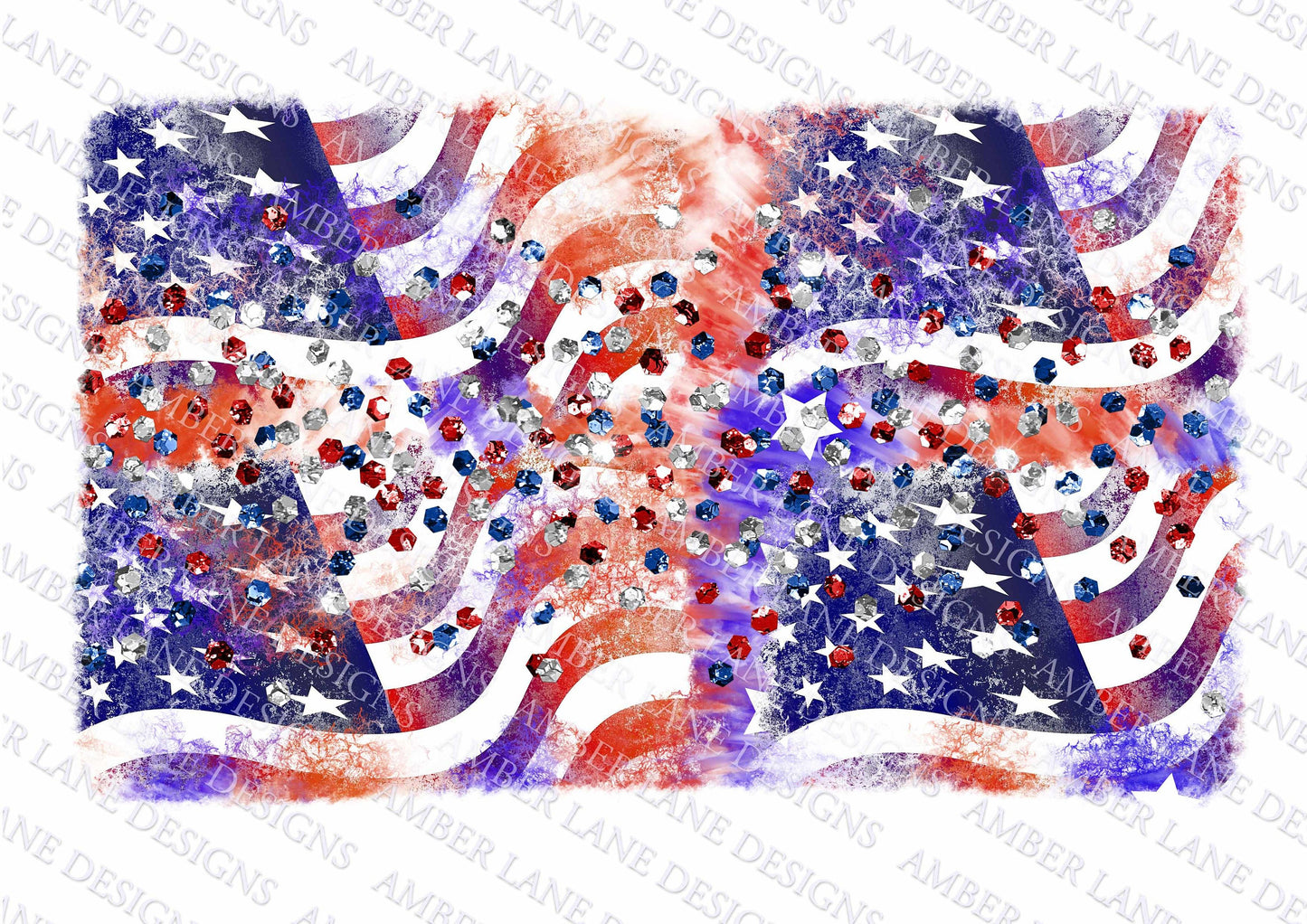 USA and glitter 4th July patch, USA Flag ,PNG file, tattered flag