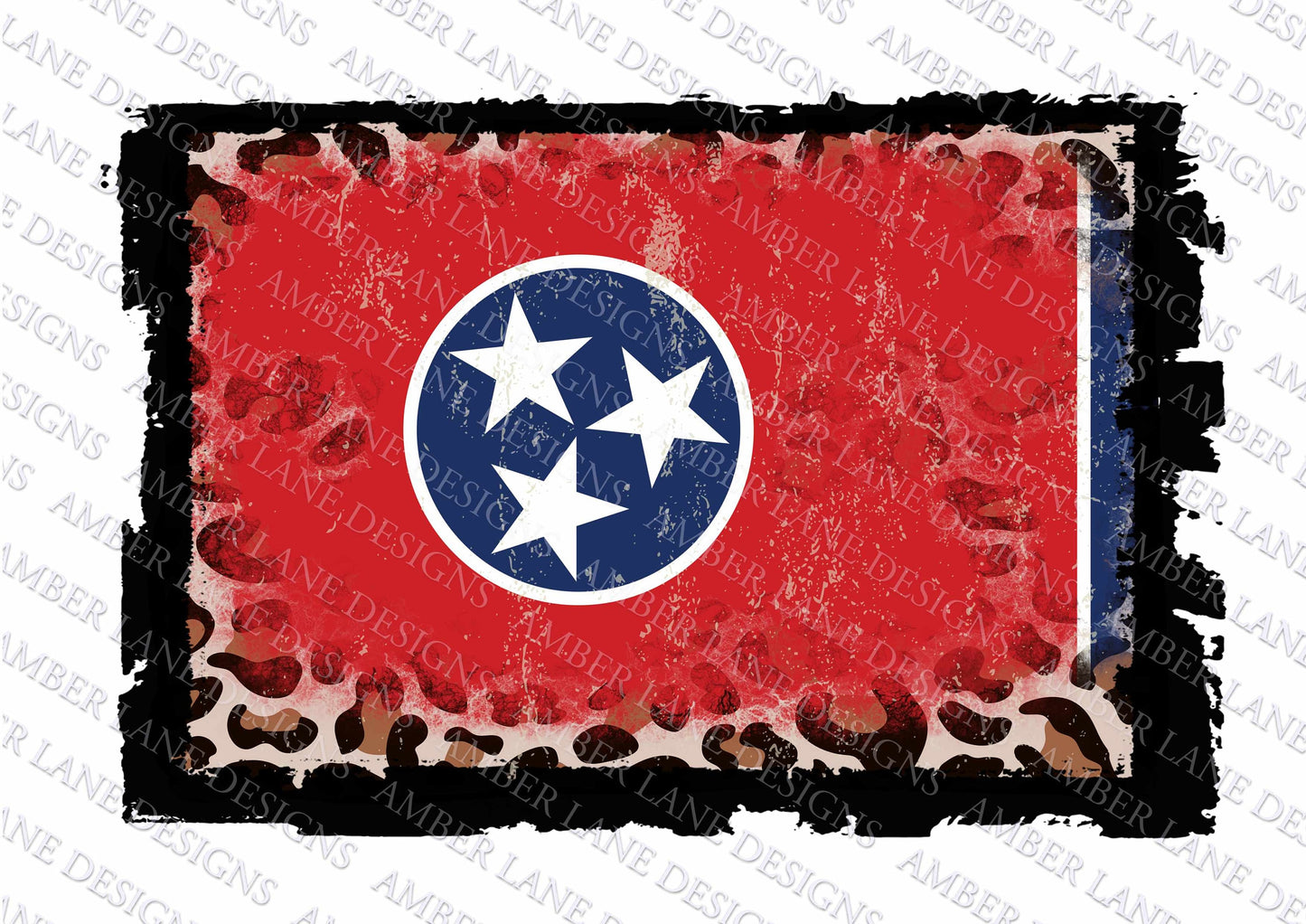Tennessee grunge leopard flag  Sublimation png | . tumbler wrap