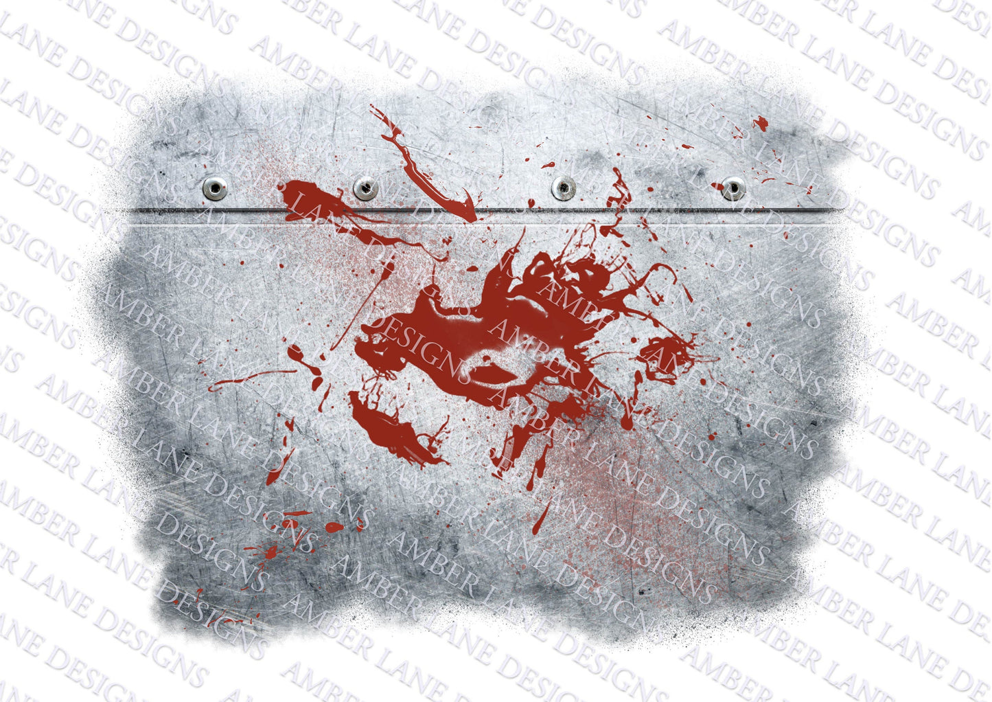 Blood splatter on metal, horror frame  Halloween splash frame, png file