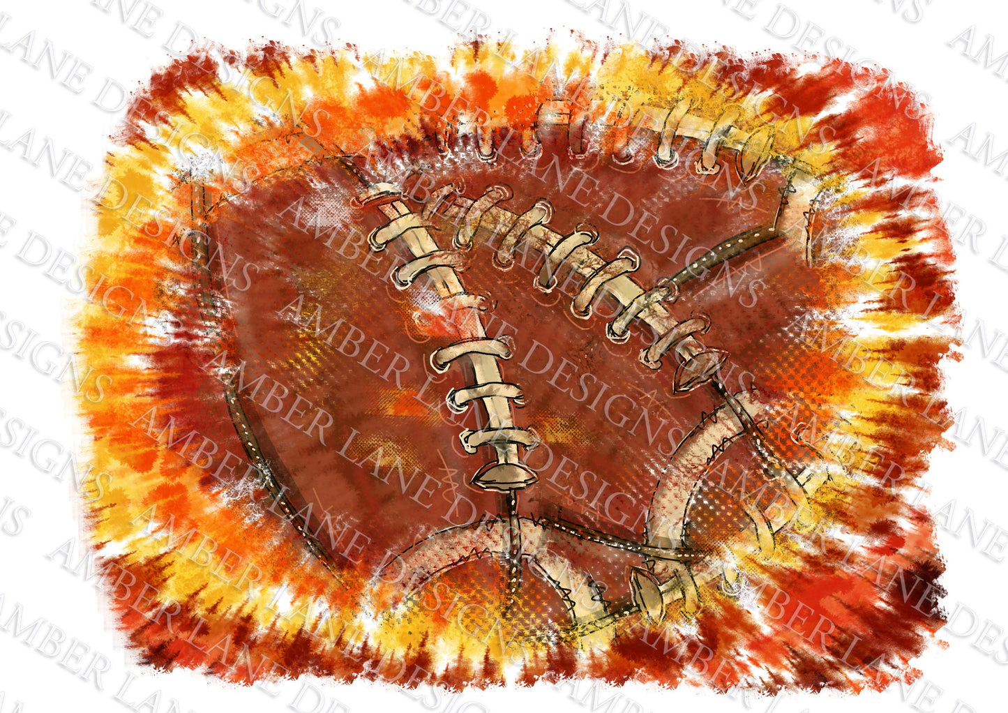 American Football, Fall tie dye Sublimation patch. PNG Design , Football Design