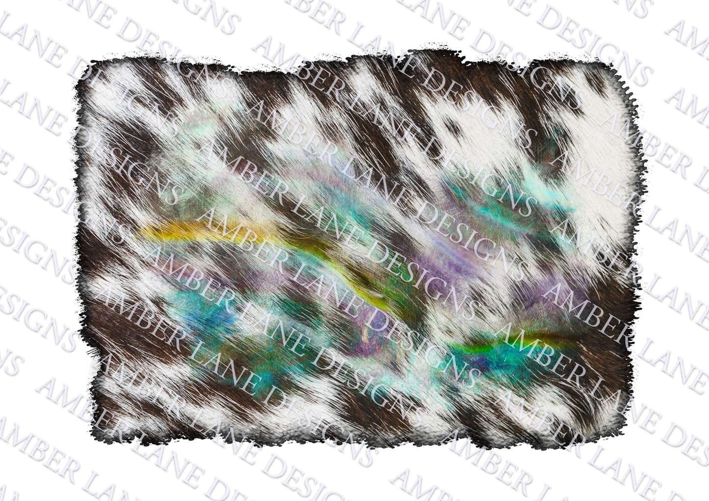 Cowhide and rainbow, PNG file, Distressed western Background tumbler wrap
