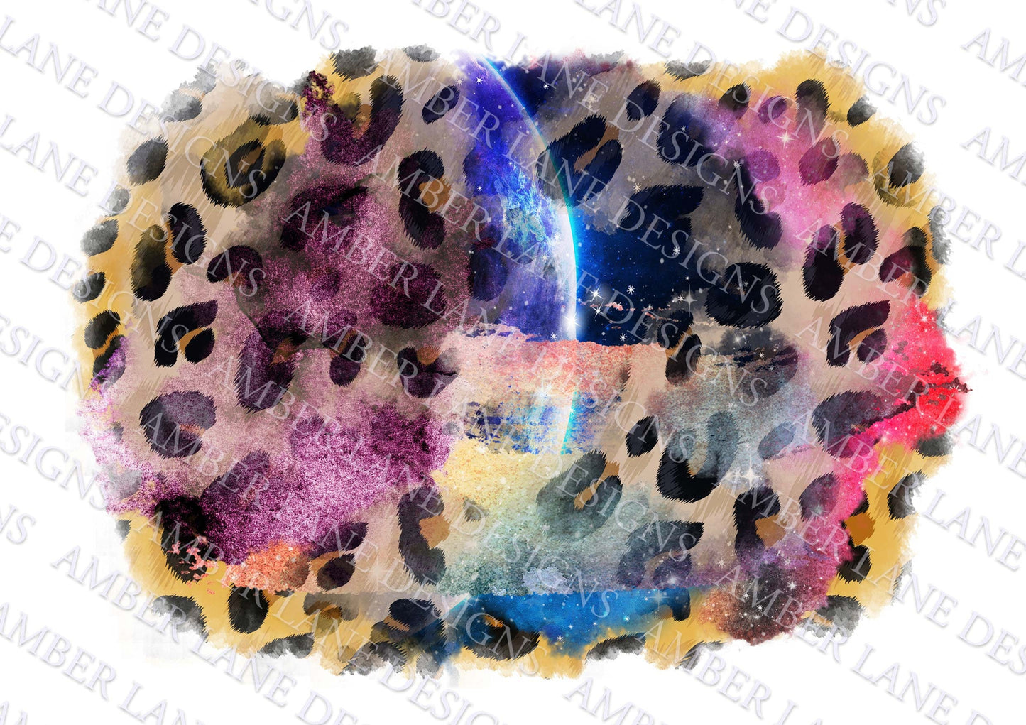 Galaxy leopard frame,  Background, PNG file,