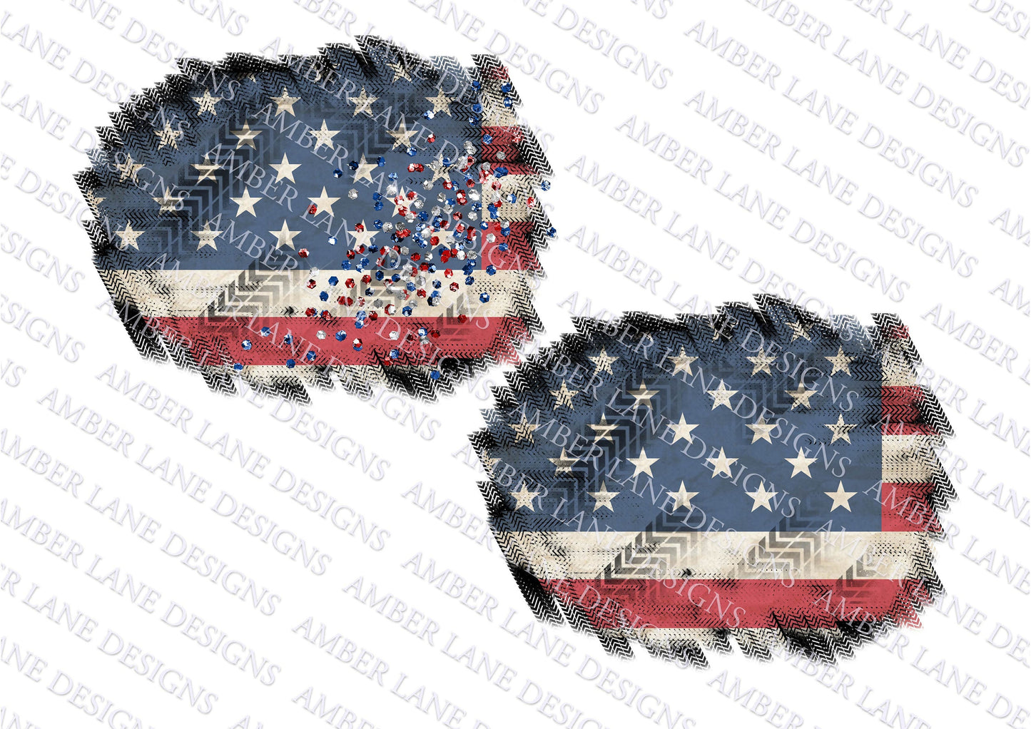 USA Flag, tire, tracks and glitter, patches 2 PNG files