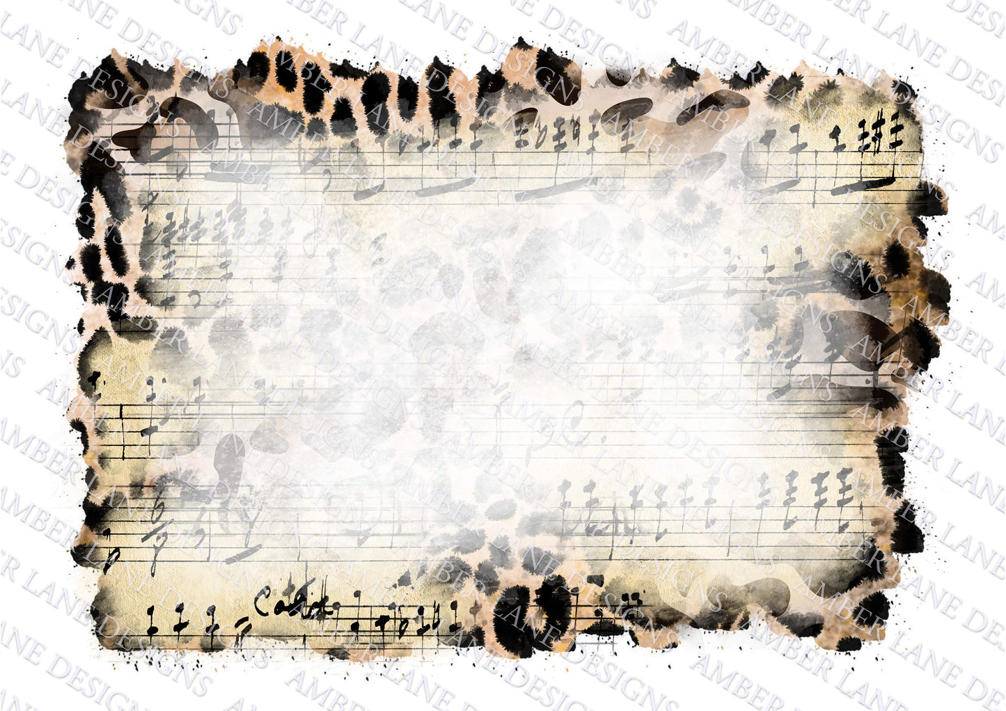 Music and Leopard bleach Background Frame ,  png file