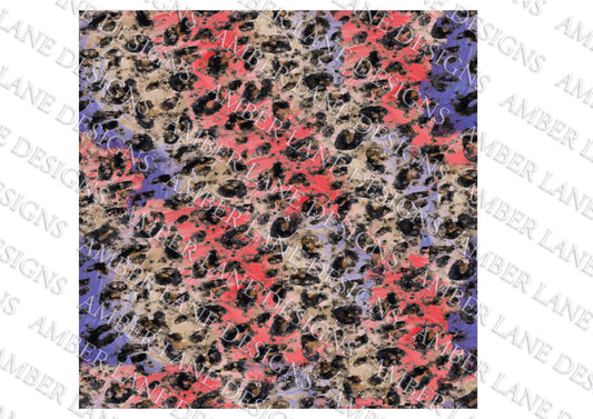 Fourth of July red white and blue leopard, Seamless paper, 12x12 jpeg