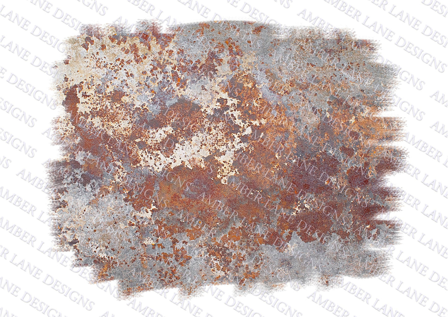 Rusty grunge texture metal, backsplash frame, png file