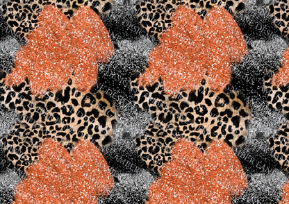 Distressed Orange, silver  and black glitter with  leopard, Seamless paper, 12x12 jpeg