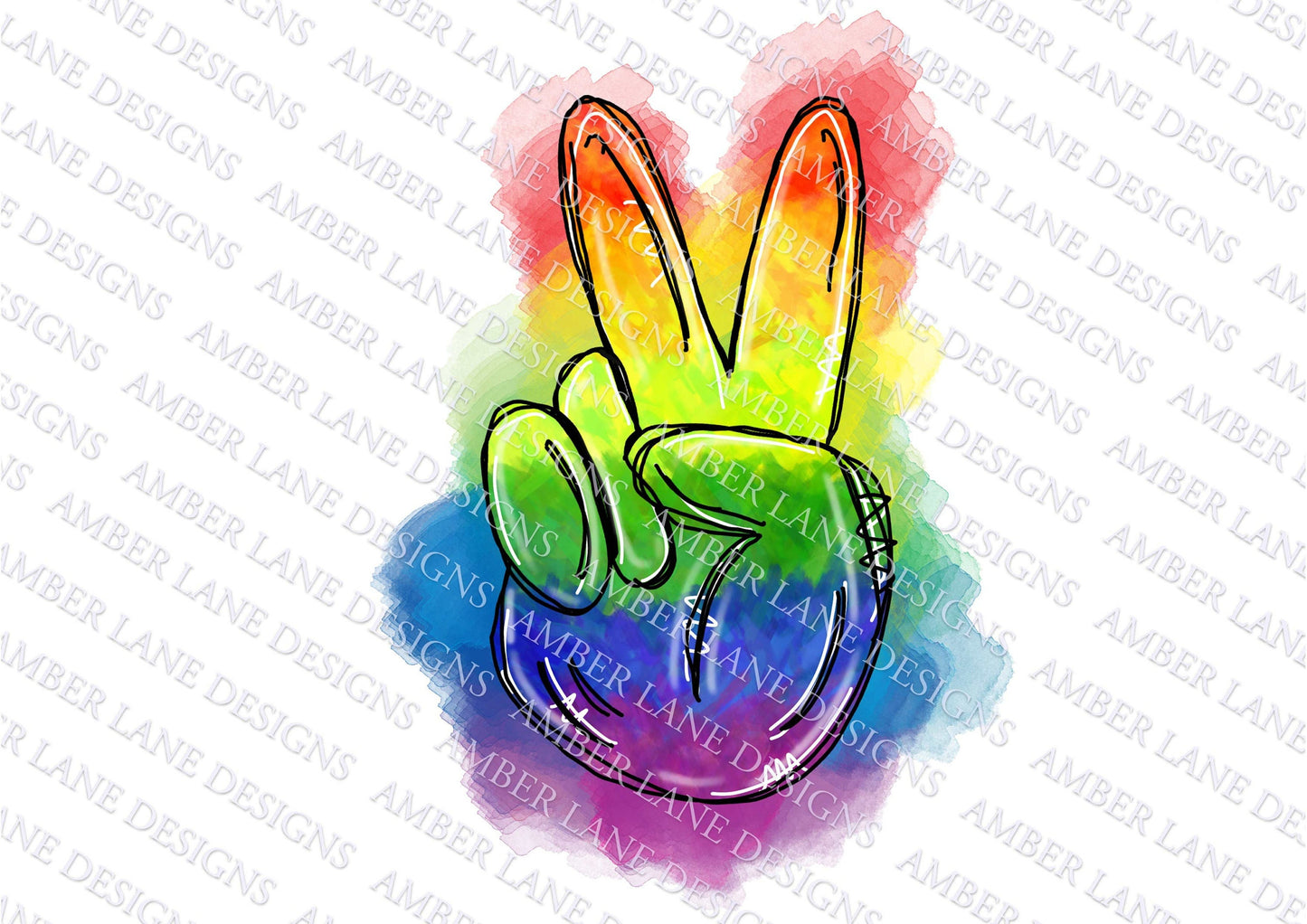 Pride rainbow peace hand, Gay Pride flag colors png file. tumbler wrap
