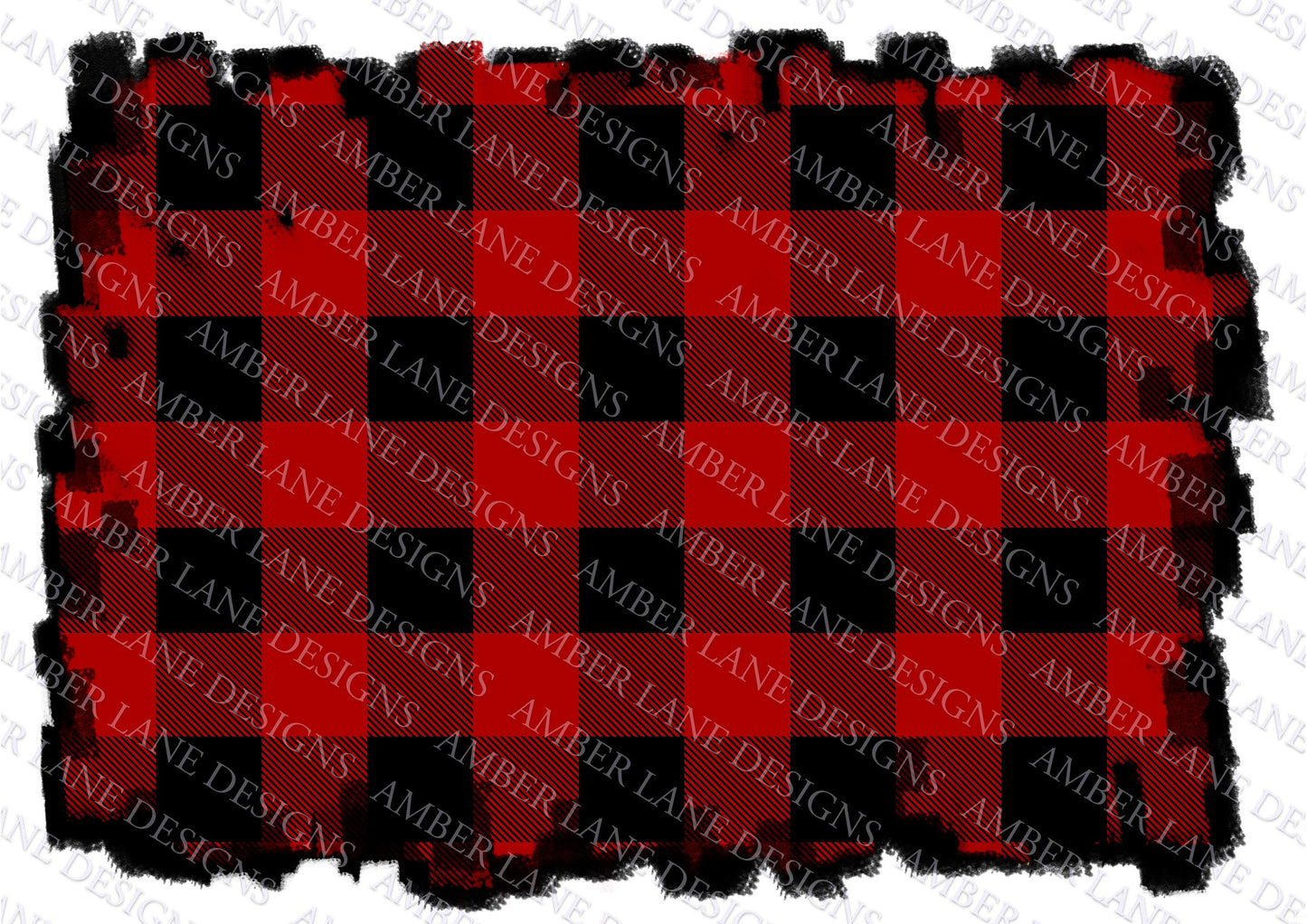 Red Plaid with grunge black frame, background, png file