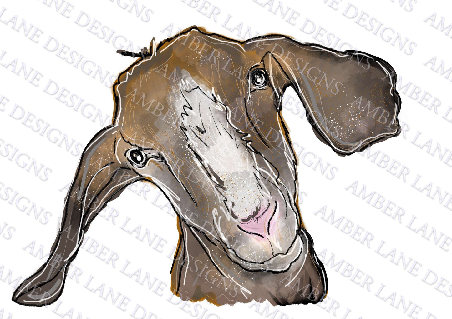 Boar baby goat |  Goat Watercolor PNG  File|Hand Drawn | Sublimation PNG |  tumbler wrap