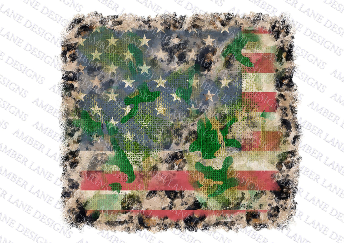Leopard, burlap and camouflage and USA backsplash,flag, Background Frame png